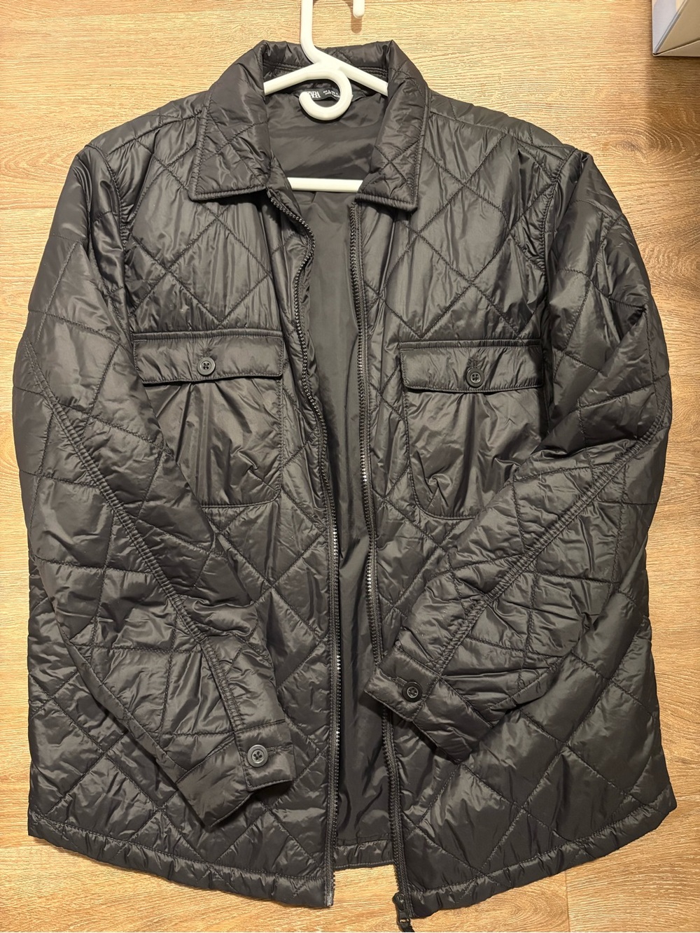 Zara Men Diamond-Quilted Overshirt / Lightweight Puffer Jacket – Size L